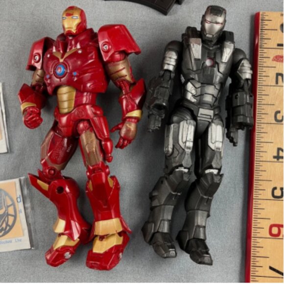 LOT Iron Man Action Figure Missile Launch Lights Sound+Bank+Stickers+3 Figures - Picture 8 of 14